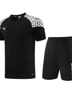 Puma Short Sleeve Training Jersey Set-PD02- Black/White
