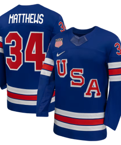 Auston Matthews USA Hockey Nike 2026 Home Replica Jersey - Royal