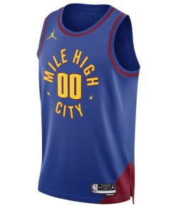 Alternative view of Denver Nuggets Jordan Brand Unisex 2022/23 Swingman Custom Jersey - Statement Edition - Blue