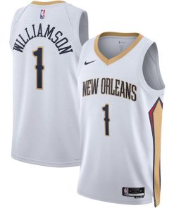 Alternative view of Zion Williamson New Orleans Pelicans Nike Unisex Swingman Jersey - Association Edition - White/Navy