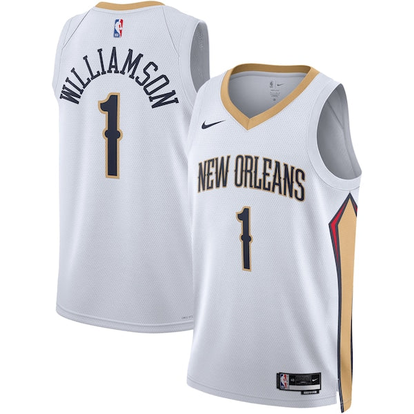Zion Williamson New Orleans Pelicans Nike Unisex Swingman Jersey - Association Edition - White/Navy - Image 2