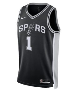 Alternative view of Victor Wembanyama San Antonio Spurs Nike Unisex 2023 NBA Draft First Round Pick Swingman Jersey - Icon Edition - Black
