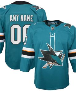 San Jose Sharks Youth 2019/20 Home Premier Custom Jersey - Teal