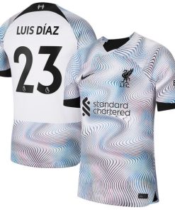 Luis Diaz Liverpool Nike 2022/23 Away Breathe Stadium Replica Player Jersey - White