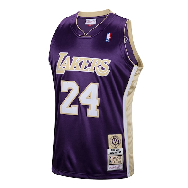 Kobe Bryant Los Angeles Lakers Hall of Fame Class of 2020 #24 Authentic Hardwood Classics Jersey - Purple/Gold - Image 3