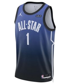 Alternative view of Devin Booker Jordan Brand 2023 NBA All-Star Game Swingman Jersey - Blue