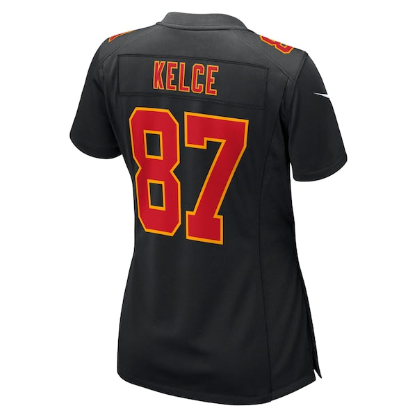 Travis Kelce Kansas City Chiefs Nike Women's Super Bowl LVIII Carbon Fashion Game Player Jersey - Black - Image 3