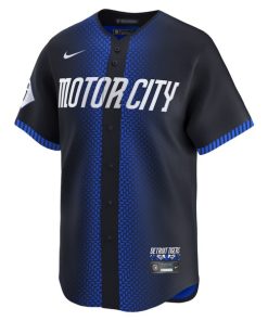Alternative view of Javier Baez Detroit Tigers Nike 2024 City Connect Limited Jersey - Navy