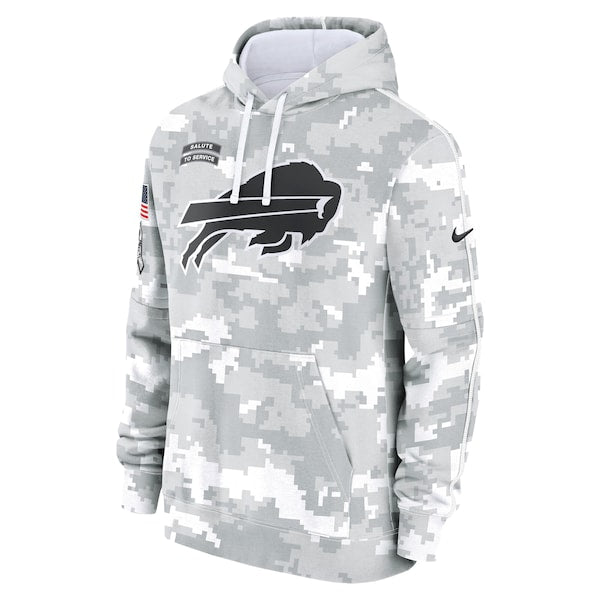 Buffalo Bills Nike 2024 Salute to Service Club Fleece Pullover Hoodie - Arctic Camo - Image 2