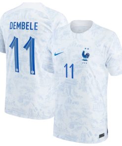Ousmane Dembele France National Team Nike 2022/23 Replica Away Jersey - White