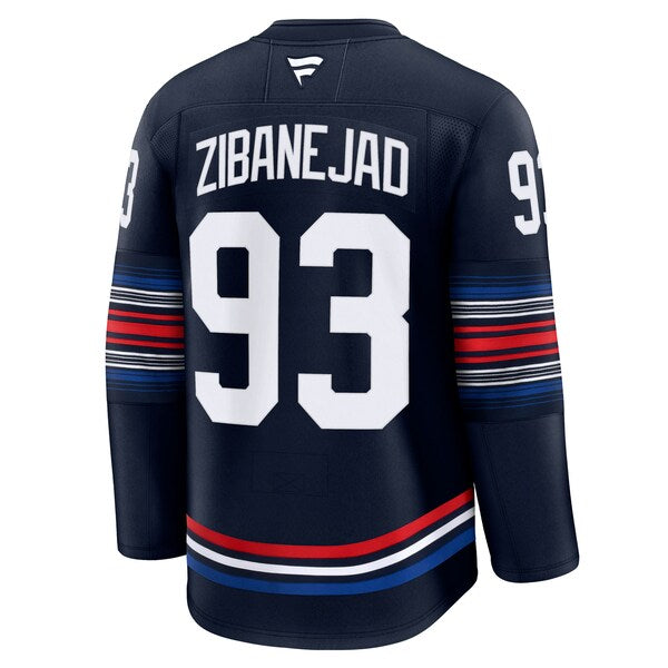 Mika Zibanejad New York Rangers Alternate Premium Jersey - Navy/Blue/White - Image 7