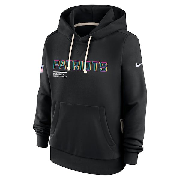 New England Patriots Nike Women's 2025 NFL Crucial Catch Sideline Standard Issue Dri-FIT Hoodie - Black - Image 2