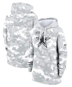 Dallas Cowboys Nike Women's 2024 Salute To Service Club Fleece Pullover Hoodie - Arctic Camo