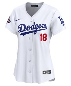 Alternative view of Yoshinobu Yamamoto Los Angeles Dodgers Nike Women's 2024 World Series Champions Home Limited Player Jersey - White