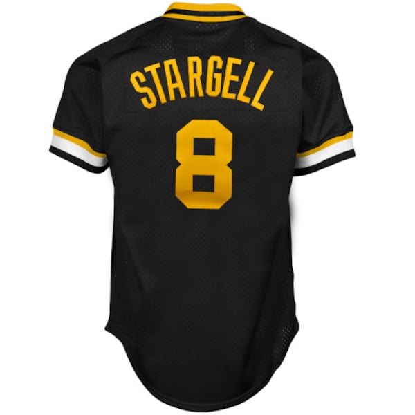 Willie Stargell Pittsburgh Pirates 1982 Authentic Cooperstown Collection Mesh Batting Practice Jersey - Black - Image 4