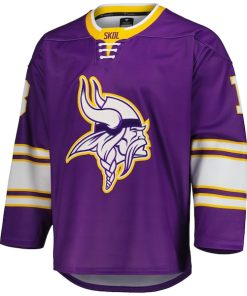 Alternative view of Justin Jefferson Minnesota Vikings  Hockey Jersey - Purple