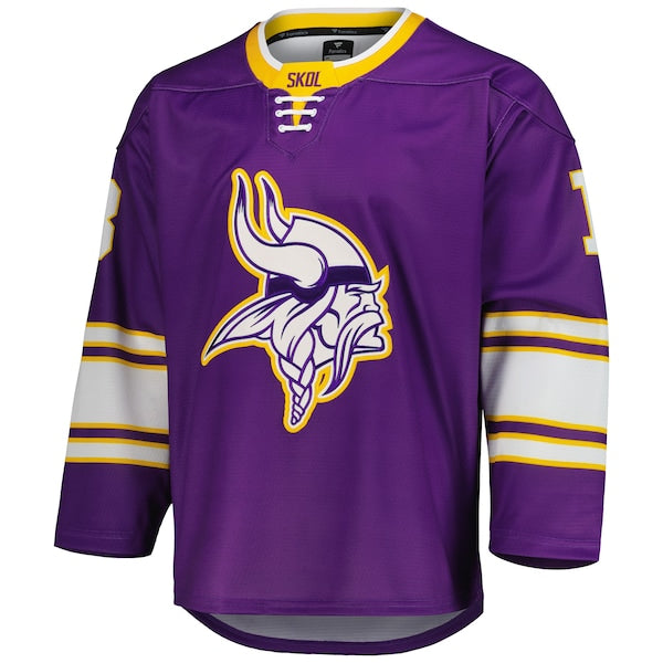 Justin Jefferson Minnesota Vikings Hockey Jersey - Purple - Image 2