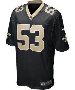 Alternative view of Zack Baun New Orleans Saints Nike Game Player Jersey - Black