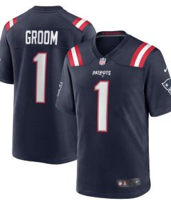 Number 1 Groom New England Patriots Nike Game Jersey - Navy
