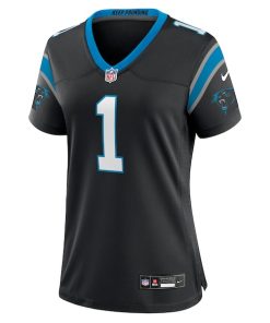 Alternative view of Number 1 Mom Carolina Panthers Nike Women's Game Jersey - Black