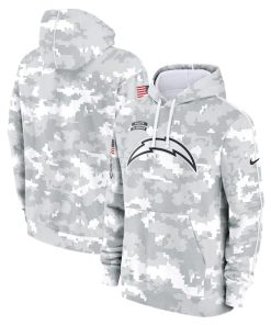 Los Angeles Chargers Nike 2024 Salute to Service Club Fleece Pullover Hoodie - Arctic Camo