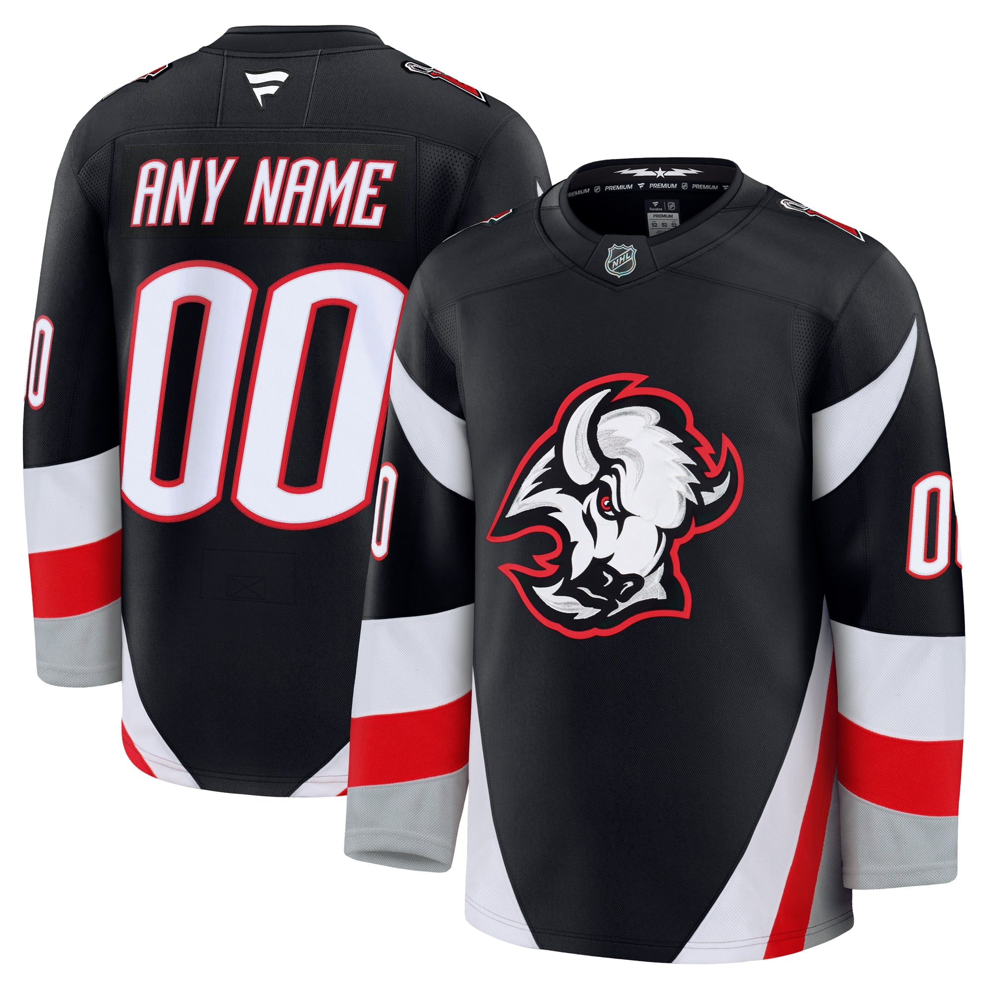 Buffalo Sabres Away Premium Custom Jersey - White/Black/Royal - Image 10