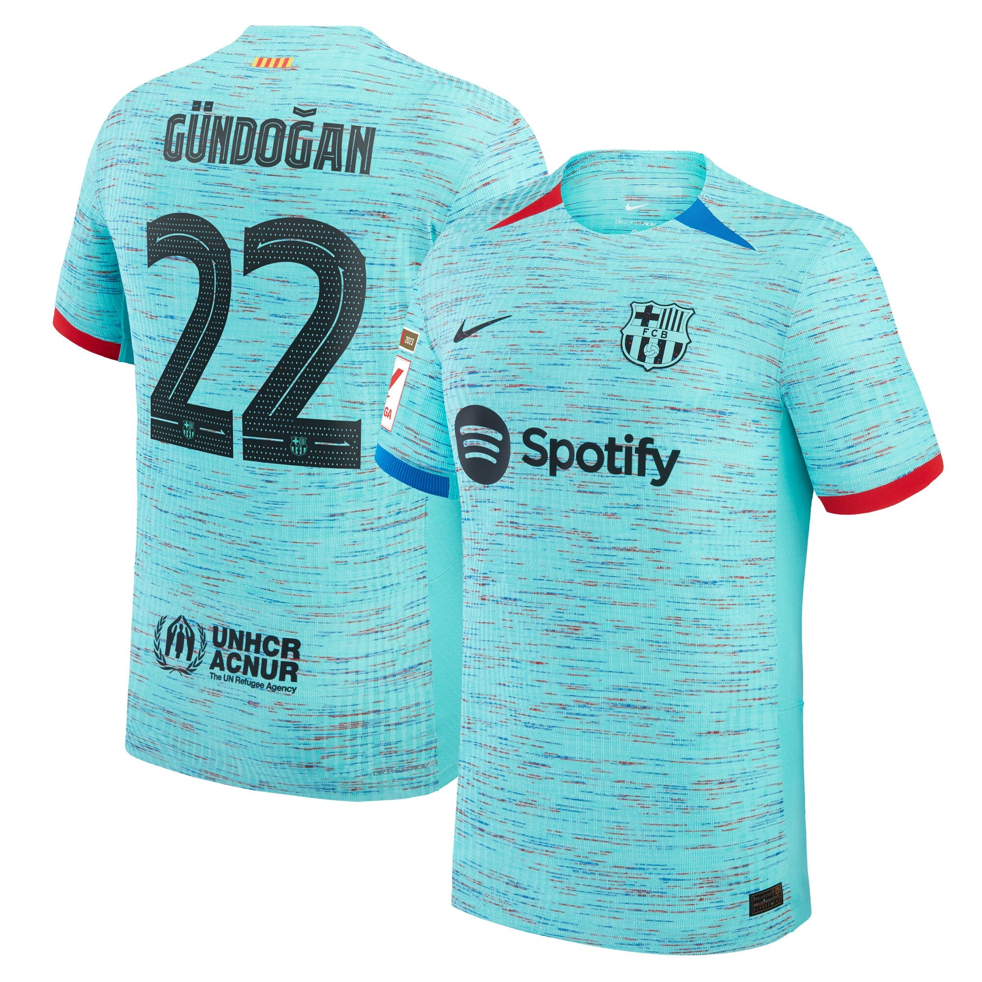 Ilkay G¨¹ndogan Barcelona Nike 2023/24 Home Match Authentic Player Jersey - Royal/Aqua/White - Image 5