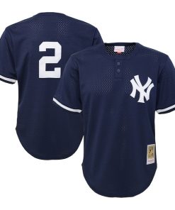 Derek Jeter New York Yankees Toddler Cooperstown Collection?Mesh Batting Practice Jersey - Navy