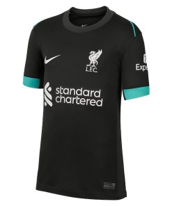 Alternative view of Liverpool Nike Youth 2024/25 Away Replica Blank Jersey - Forest Green