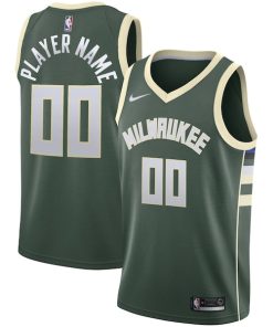 Milwaukee Bucks Nike Swingman Custom Jersey Green - Icon Edition