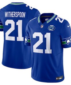 Alternative view of Devon Witherspoon Seattle Seahawks Nike 50th Season Vapor F.U.S.E. Limited Jersey - Royal/College Navy