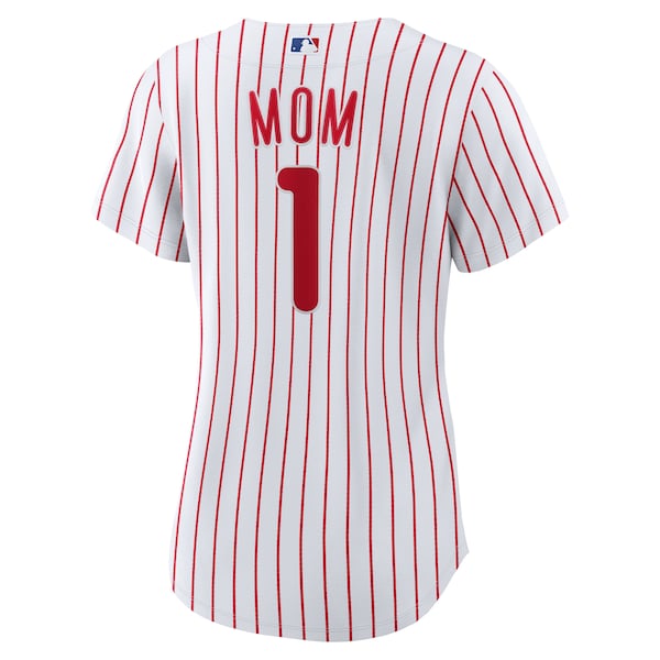 Philadelphia Phillies Nike Women's #1 Mom Home Replica Jersey - White - Image 3