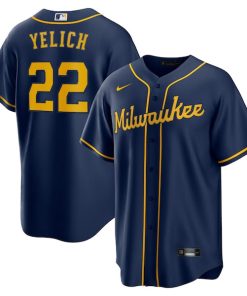 Christian Yelich Milwaukee Brewers Nike Alternate Replica Player Jersey - Navy/Cream/Gray/White
