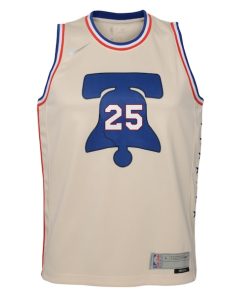 Alternative view of Ben Simmons Philadelphia 76ers Nike Youth 2020/21 Swingman Player Jersey Cream - Earned Edition