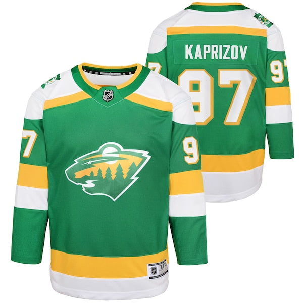 Kirill Kaprizov Minnesota Wild Youth 2023/24 Alternate Premier Player Jersey?ยจC Green