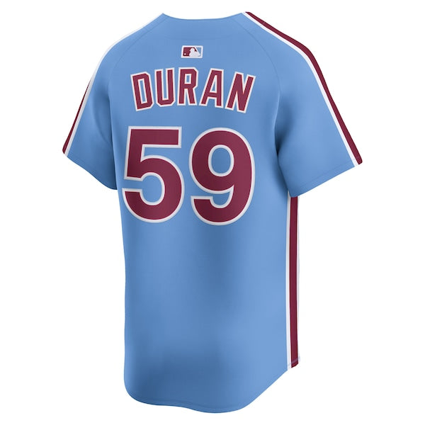 Jhoan Duran Philadelphia Phillies Nike Alternate Limited Player Jersey - Light Blue/White - Image 4