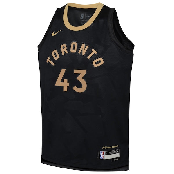 Pascal Siakam Toronto Raptors Nike Youth 2022/23 Swingman Jersey - City Edition - Black - Image 2