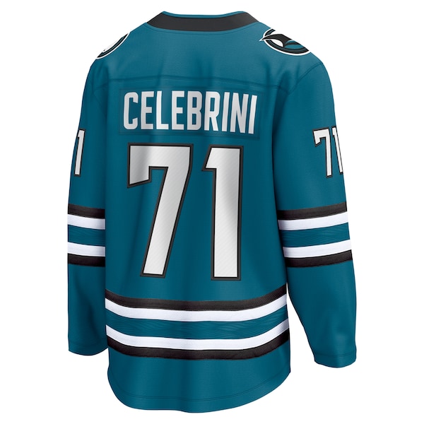 Macklin Celebrini San Jose Sharks Home Breakaway Jersey?ยจC Teal - Image 3