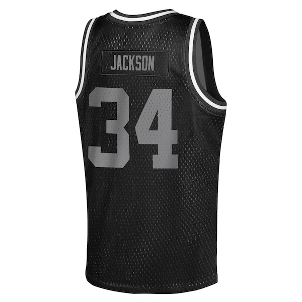 Bo Jackson Las Vegas Raiders Youth Retired Player NFL Basketball Fashion Jersey - Black - Image 3