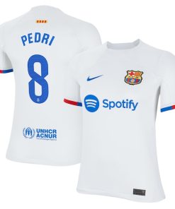 Pedri Barcelona Nike Youth 2023/24 Away Replica Jersey - White
