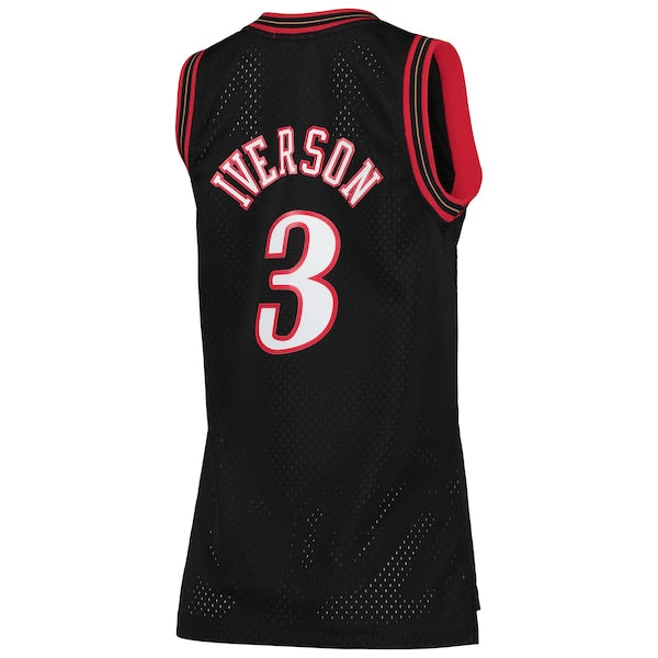 Allen Iverson Philadelphia 76ers Women's 2000/01 Hardwood Classics Swingman Jersey - Black - Image 3