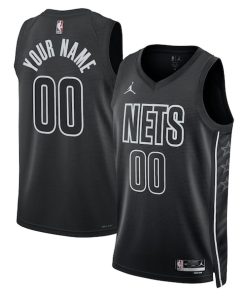 Brooklyn Nets Jordan Brand Unisex 2022/23 Swingman Custom Jersey - Statement Edition - Black