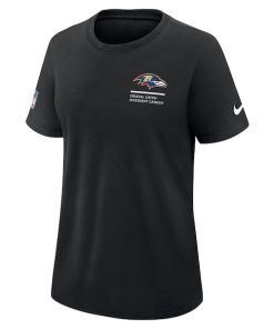 Alternative view of Baltimore Ravens Nike Women's 2025 NFL Crucial Catch Tri-Blend Dri-FIT T-Shirt - Black