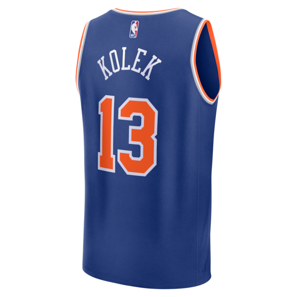 Tyler Kolek New York Knicks Fast Break Replica Jersey - Blue - Icon Edition - Image 3