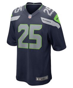 Alternative view of Richard Sherman Seattle Seahawks Nike Retired Game Jersey - College Navy
