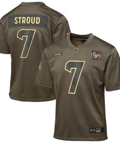 C.J. Stroud Houston Texans Nike Youth 2025 Salute to Service Game Jersey - Olive