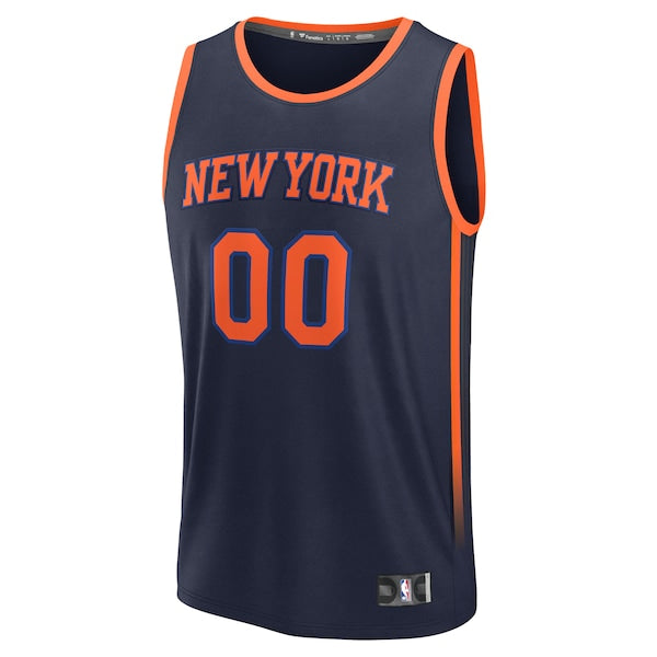 New York Knicks Custom Fast Break Jersey - Navy - Statement Edition - Image 3