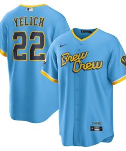 Christian Yelich Milwaukee Brewers Nike 2022 City Connect Replica Player Jersey - Powder Blue