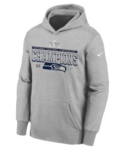 Alternative view of Seattle Seahawks Nike Gray 2025 NFC Champions Locker Room Trophy Collection Authentic Hoodie