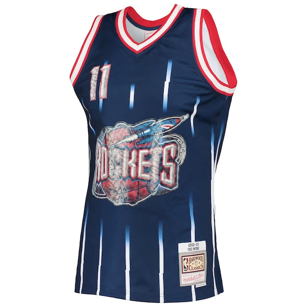 Yao Ming Houston Rockets 2002/03 Hardwood Classics NBA 75th Anniversary Diamond Swingman Jersey - Navy - Image 2